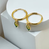 Peacock Leaf Loops Earrings 1.6 Grams, 18KT Gold